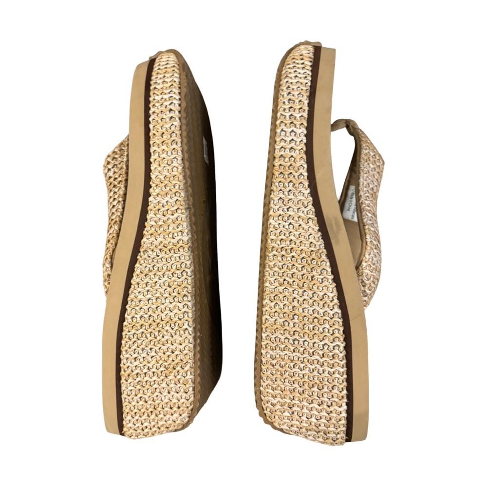 Volatile Beige Woven Platform Flip Flops - Picture 2 of 7